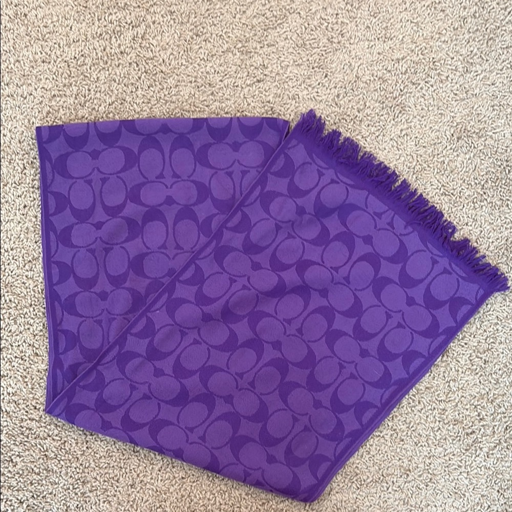 Coach Purple Wool Scarf